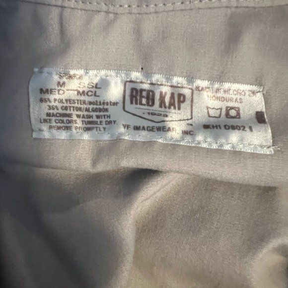 Red Kap Button Up Shirt Mens Medium Short Sleeve Black Gray Retro - Picture 8 of 11